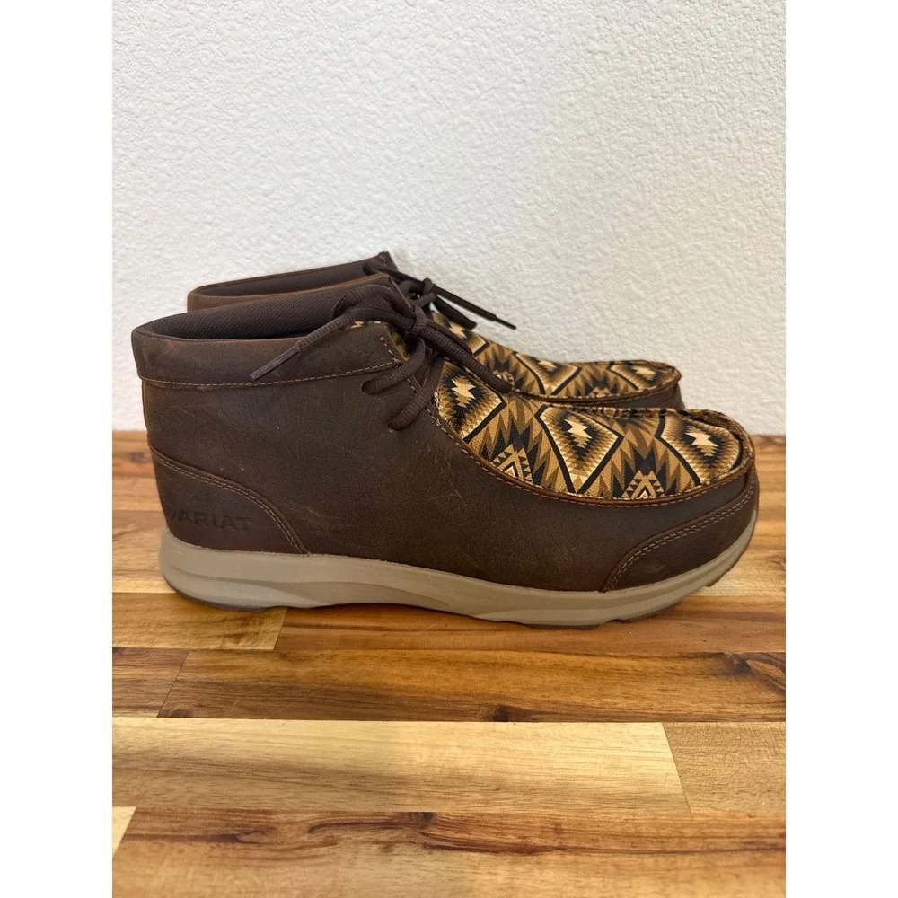 Ariat Mens Spitfire Moc Old Earth Brown Leather Southwestern Shoes 10EE Wide